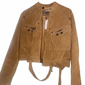 Rehab Lab - Suede Wheat Utility Jacket – Size Large NWT
